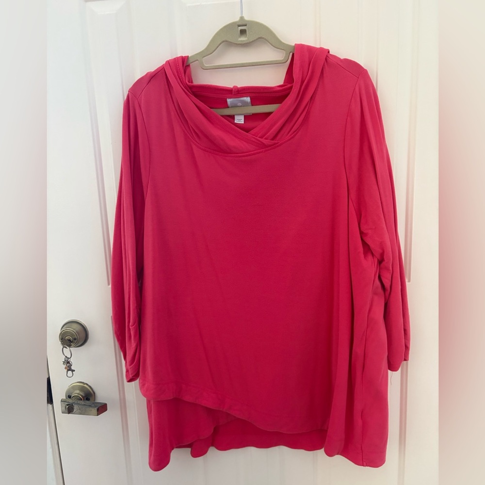 Vibrant Pink hooded Top